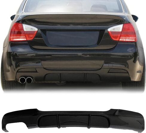 الناشر الخلفي لـ 2005-2012 3 Series E90 E91 E92 E93 M-Sport المصد الخلفي الشفة السفلية، أسود لامع، جانب واحد مزدوج الخارج in Kuwait