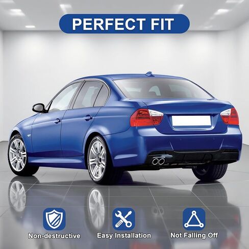الناشر الخلفي لـ 2005-2012 3 Series E90 E91 E92 E93 M-Sport المصد الخلفي الشفة السفلية، أسود لامع، جانب واحد مزدوج الخارج in Kuwait