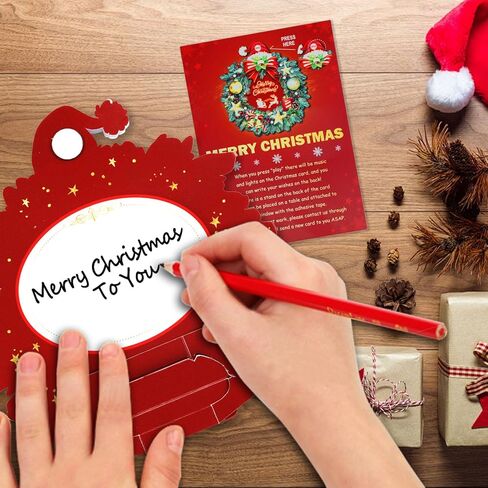 Christmas Cards - Light & Music with 3D Christmas Gifts Design, Handmade Musical Greeting Card for Women Men Kids Husband Wife Mom Dad in Saudi Arabia