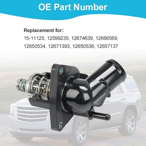 Engine Coolant Thermostat Housing Compatible with 2014-2020 Cadillac Escalade Chevy Silverado Corvette Suburban Tahoe GMC Sierra 1500 Yukon XL, Replacement for 15-11125 12599235 12674639 in Saudi Arabia