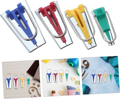مجموعة صانع شريط التحيز من jojofuny DIY مع خرامه لخياطة اللحف وصياغة أداة ربط النسيج لحواف نظيفة، قماش متعدد الاستخدامات من الجلد يستخدم حاشية ورقعة فعالة in Saudi Arabia
