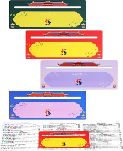 Adkoat® 4PCS Mahjong Line Finder & Mah Jongg Card Line Marker Reader Tracker - Mahj Accessories and Gifts - ADHD Dyslexia Overlays Guided Reading Tool - American Mahjong Rules Printed for Beginner in Saudi Arabia