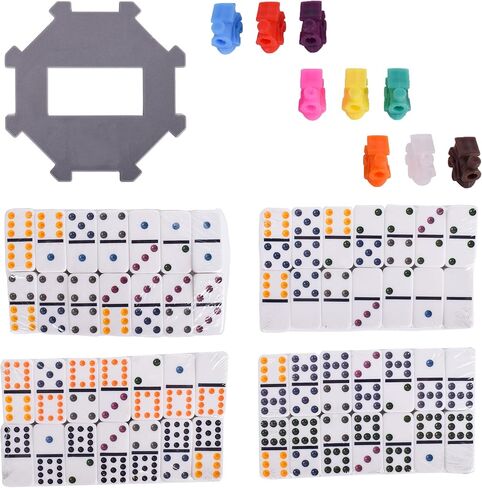 Sunny Days Entertainment Elbow Room Games Mexican Train Dominoes Set – Double 12 Color Dot Dominos Game with Tin Case & Hub for Family Fun in Saudi Arabia