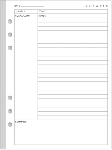 ورق حشو ملاحظات كورنيل لمجلد A5 - ورق إعادة تعبئة ملاحظات كورنيل 6 فتحات، 50 ورقة/100 صفحة، 100 جرامًا للمتر المربع، أبيض، 5.8 بوصة × 8.5 بوصة in Kuwait