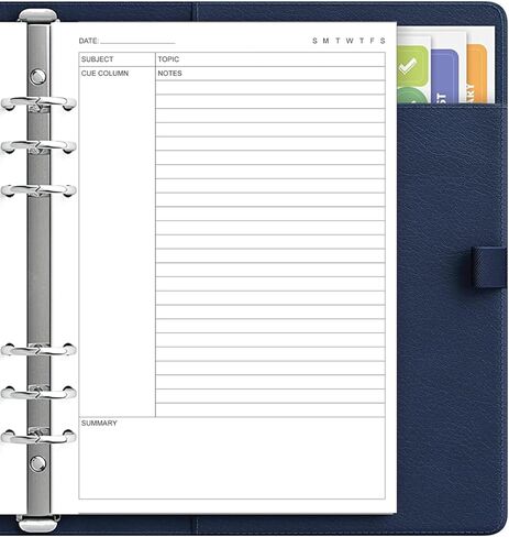 ورق حشو ملاحظات كورنيل لمجلد A5 - ورق إعادة تعبئة ملاحظات كورنيل 6 فتحات، 50 ورقة/100 صفحة، 100 جرامًا للمتر المربع، أبيض، 5.8 بوصة × 8.5 بوصة in Kuwait