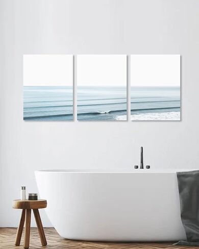 Sage Green Boho Wall Art, KBKBART Modern Nordic Green Wall Decor, Minimalist Watercolor Leaf Framed Canvas Print Paintings, Abstract Sage Green Boho Room Decor for Living Room Bedroom Bathroom Office in Kuwait