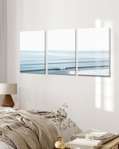 Sage Green Boho Wall Art, KBKBART Modern Nordic Green Wall Decor, Minimalist Watercolor Leaf Framed Canvas Print Paintings, Abstract Sage Green Boho Room Decor for Living Room Bedroom Bathroom Office in Kuwait