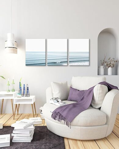 Sage Green Boho Wall Art, KBKBART Modern Nordic Green Wall Decor, Minimalist Watercolor Leaf Framed Canvas Print Paintings, Abstract Sage Green Boho Room Decor for Living Room Bedroom Bathroom Office in Kuwait