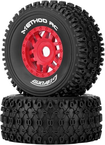 إطارات METHOD RC 17 مم Hex Geoform لجميع التضاريس 1/8th دورة قصيرة لعجلات ARRMA 1/8 Mojave GROM الحمراء جزء ترقيات (2 قطعة لاصقة) in Saudi Arabia