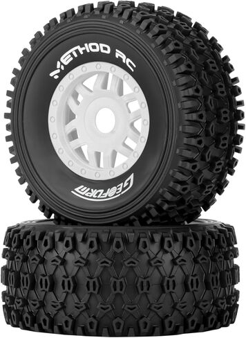 METHOD RC 17mm Hex Geoform All-Terrain 1/8th Short Course Tires for ARRMA 1/8 Mojave GROM White Wheels Upgrades Part (2pcs Glued) in Saudi Arabia