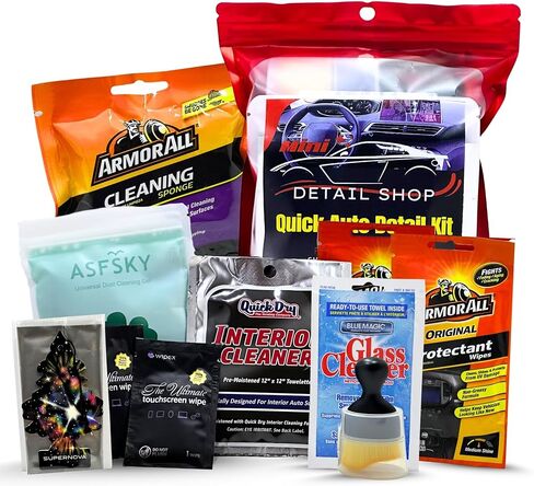 XXL Supernova Car Cleaning Kit | Interior Car Detailing Kit Includes Wipes for Dashboard, Electronic Screens and Glass, Cleaning Gel, Soft Detail Brush, & Supernova Air Freshener in Saudi Arabia