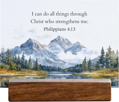 48 Encouraging Scripture Verse Cards with Walnut Wood Stand – 2 Unique Sets: Watercolor Nature & Elegant Black and White – Christian Desktop Bible Verse Affirmations for Daily Inspiration & Gifting in Kuwait
