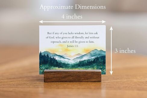 48 Encouraging Scripture Verse Cards with Walnut Wood Stand – 2 Unique Sets: Watercolor Nature & Elegant Black and White – Christian Desktop Bible Verse Affirmations for Daily Inspiration & Gifting in Kuwait