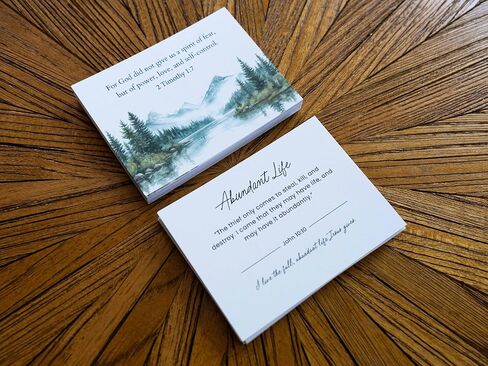 48 Encouraging Scripture Verse Cards with Walnut Wood Stand – 2 Unique Sets: Watercolor Nature & Elegant Black and White – Christian Desktop Bible Verse Affirmations for Daily Inspiration & Gifting in Kuwait