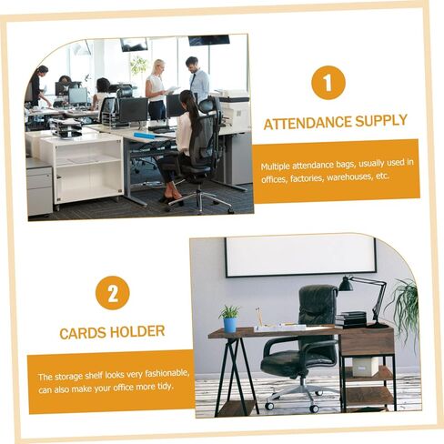 DOITOOL Flexible Attendance Cards Holder with Slots Paperboard Storage Shelf for Factory and Warehouse Card Organization Stylish and Easy to Clean Design for Office Use in Saudi Arabia