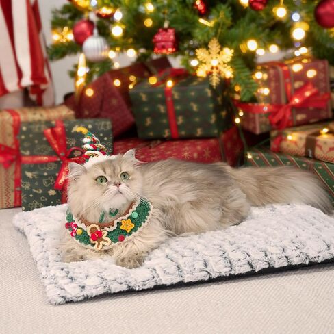 سرير للقطط ذاتي الاحترار، وسادة تدفئة فائقة النعومة للقطط والكلاب والحيوانات الأليفة مقاس 60.96 سم × 45.72 سم للأماكن الداخلية والخارجية، بطانية حرارية مقاومة للانزلاق للقطط in Kuwait