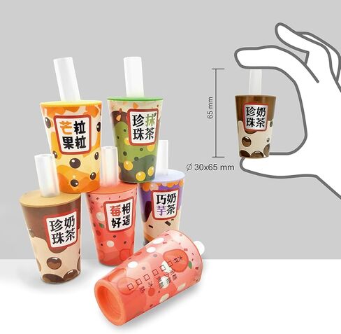 Prince 12 Pack 3D Bubble Tea Erasers, Eco-Friendly TPE Non-PVC Taiwan Style Collectible Erasers for School, Gifts & Creative Play in Saudi Arabia