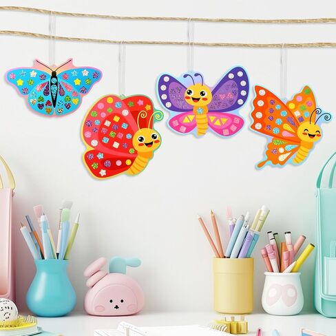 JULEASEL DIY مرآة الفسيفساء الحرفية كيت | 720+ ملصقات ثلاثية الأبعاد | 10 بطاقات فنية على الوجهين لشجرة سانتا وعيد الميلاد | ملصق 2 في 1 + نشاط تلوين | هدايا عيد الميلاد ومستلزمات التخزين للأعمار من 4 إلى 8 سنوات in Kuwait