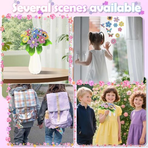 Suzurana Crafts for Girls 8-12- Diamond Art Kit for Kids,GEM Art Flower Bouquet,Diamond Painting Kit with Gem Stickers,DIY Art Craft Gifts for Boys & Girls, Kids Arts and Crafts for 6-12 Years Old in Saudi Arabia