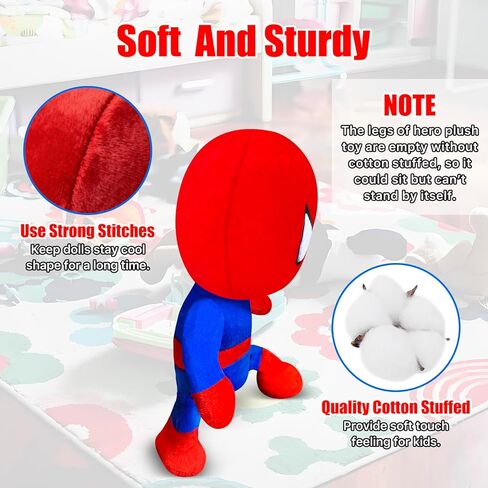 lasama Superhero Plush Toy, Hero Plushie, 11 inch Collectible Doll Stuffed with Cotton Tight Stitches for Toddlers as Gift Decoration in Birthday Party, Christmas, Children's Day in Saudi Arabia