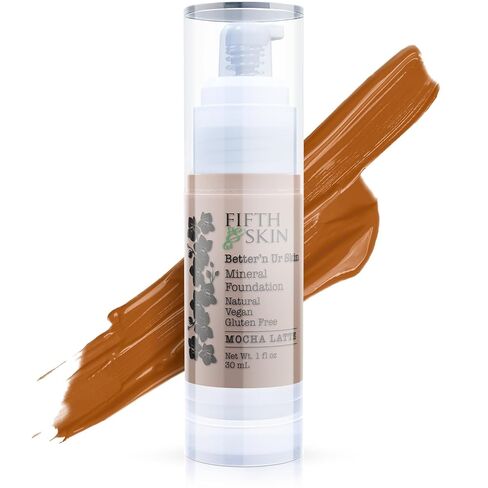 Fifth & Skin: Better’n Ur Skin Liquid Foundation (PORCELAIN) - Natural, Organic, Vegan, Cruelty-Free - Gluten-Free Beauty with Buildable Coverage and Palm-Free Luxury - 1 oz in Saudi Arabia