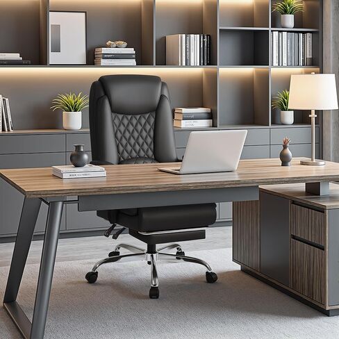 Homall Executive Home Office Chair with Lumbar Support,400lbs Adjustable Ergonomic High Back Office Chair Reclining Managerial Chair for Home Office (Black) in Kuwait