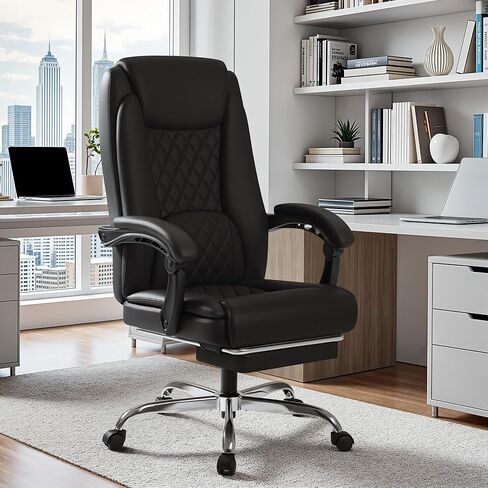 Homall Executive Home Office Chair with Lumbar Support,400lbs Adjustable Ergonomic High Back Office Chair Reclining Managerial Chair for Home Office (Black) in Kuwait