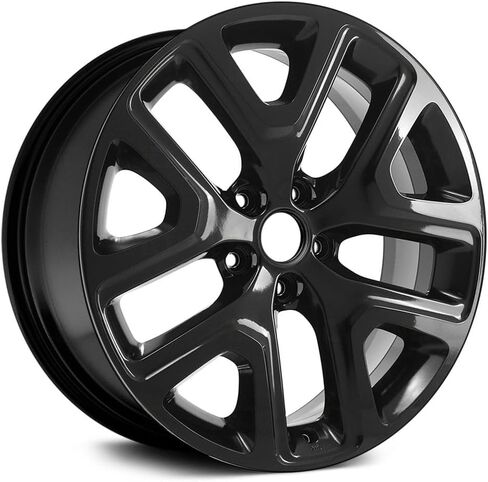 18x7 Inch Aluminum Wheel Rim 5 Y-Spoke Gloss Black Compatible With Jeep Renegade 2015-2018 - Exact Fit - Direct Replacement in Saudi Arabia