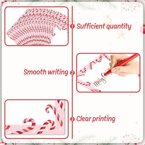 Whaline 80 Sheet Christmas Stationery Paper Letterhead Vintage Xmas Tree Holly Berry Writing Paper for Invitation Office Printing, 8.5 x 11 Inch, Double-Sided in Saudi Arabia