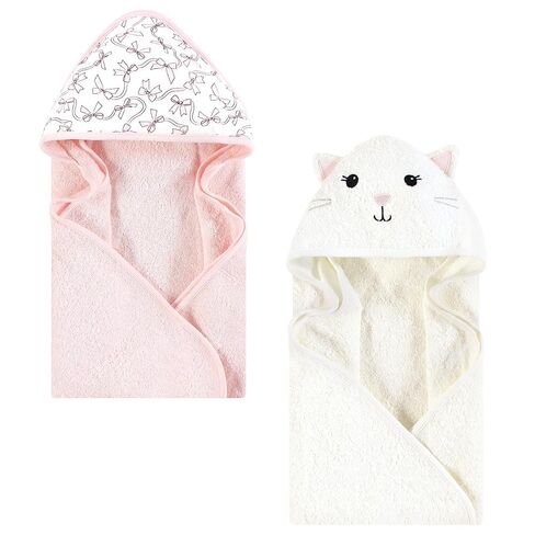 Hudson Baby Unisex Baby Cotton Animal Face Hooded Towel, Brown Bear 2-Pack, One Size in Kuwait