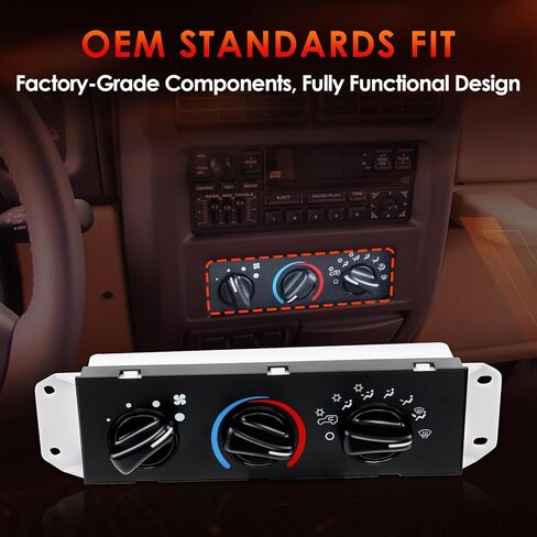 HVAC A/C Climate Control Module Heater Air Conditioning Panel with Blower Motor Switch Compatible with Jeep Wrangler TJ 1999-2004, Replace# 55037473AB, BL101, HS-373 in Saudi Arabia