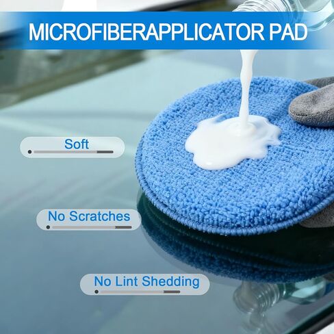 6PCS Wax Applicator Pads, 5" Microfiber Applicator Pad with Finger Pocket, Foam Buffing Pad for Car Detailing & Cleaning in Saudi Arabia