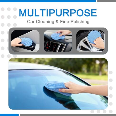6PCS Wax Applicator Pads, 5" Microfiber Applicator Pad with Finger Pocket, Foam Buffing Pad for Car Detailing & Cleaning in Saudi Arabia