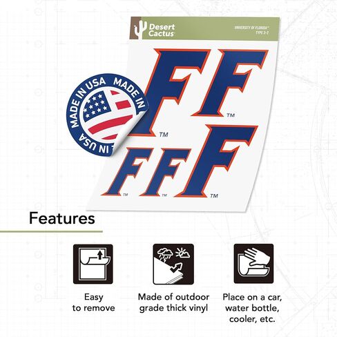 University of Florida Sticker Gators Stickers Vinyl Decals Laptop Water Bottle Car Scrapbook T3 (Type 3-1) in Kuwait