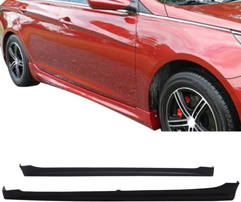 تنانير جانبية متوافقة مع 2011-2014 Hyundai Sonata، تمديد جانبي من البولي بروبيلين PP زوج أسود LH RH من IKON MOTORSPORTS، 2012 2013 in Saudi Arabia