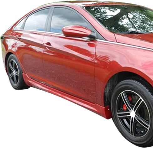 تنانير جانبية متوافقة مع 2011-2014 Hyundai Sonata، تمديد جانبي من البولي بروبيلين PP زوج أسود LH RH من IKON MOTORSPORTS، 2012 2013 in Saudi Arabia