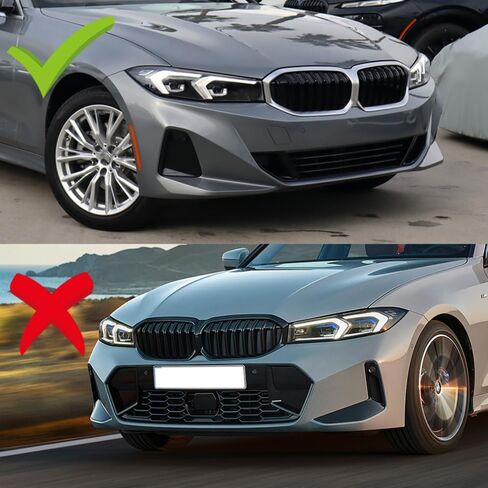 W-POWER، 9 قطع من وصلات الشفة الأمامية والتنورة الجانبية متوافقة مع BMW (G20) 3-Series 330e 330i Base Model 2023 2024 2025، مقسم الشفة الأمامية ABS (مطلي باللون الأسود) in Saudi Arabia