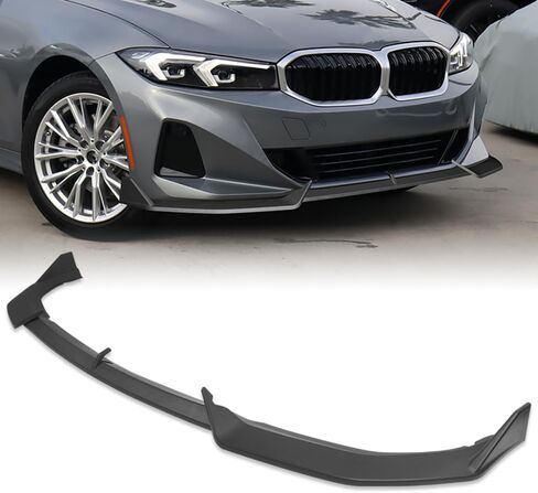 W-POWER، 9 قطع من وصلات الشفة الأمامية والتنورة الجانبية متوافقة مع BMW (G20) 3-Series 330e 330i Base Model 2023 2024 2025، مقسم الشفة الأمامية ABS (مطلي باللون الأسود) in Saudi Arabia