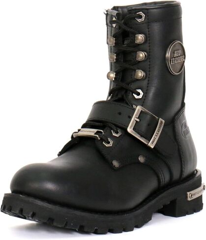 Hot Leathers BTL1001-GROUP حذاء جلدي للسيدات بطول 7 بوصات مع إبزيم - أسود - 10 in Saudi Arabia