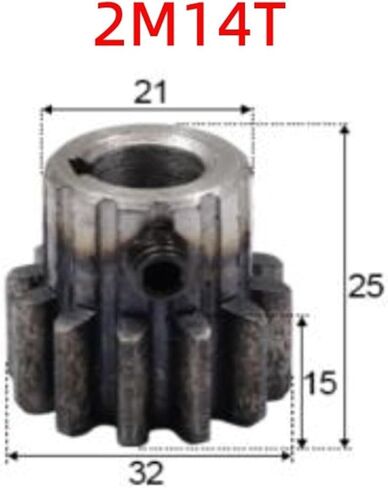 Spur Gear Rack Pinion 2 M 14Teeth 2M Bore 12mm keyway 4mm Staight Teeth Positive 45# Steel 1-16Pcs(10pcs 2M 14 Teeth) in Saudi Arabia