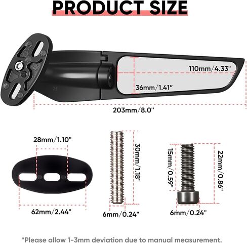 Motorcycle Mirrors Large Size Stealth Wind Wing Side Fit For 2025 Kawasaki Ninja 650/500/400/300,ZX6R/ZX10R/ZX4RR/ZX14R & Suzuki GSXR 1000/600/750 in Saudi Arabia