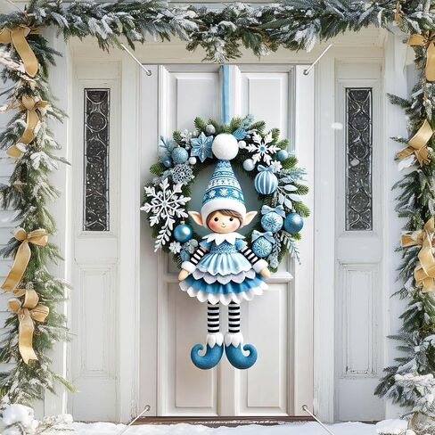 IVN Snow Friends Group شريط أحمر غطاء باب أخضر لتزيين 71 × 35 في لافتة العطلات، خلفية صورة مشرقة وودية للاستخدام الداخلي والخارجي لديكورات حفلات الباب الأمامي in Kuwait