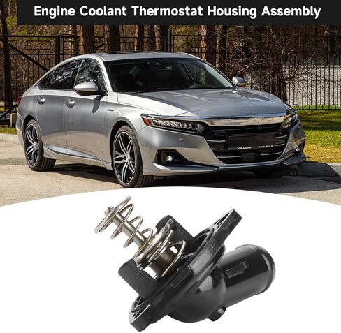 Engine Coolant Thermostat Housing Assembly - Compatible for Honda CR-V 2.4L L4 - Gas 2002-2004 [EX, LX], for Honda CR-V 2.4L L4 - Gas 2005-2006 [EX, LX, SE] - Replace Part 19301PNA003, 1430814 in Saudi Arabia