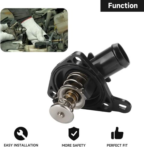 Engine Coolant Thermostat Housing Assembly - Compatible for Honda CR-V 2.4L L4 - Gas 2002-2004 [EX, LX], for Honda CR-V 2.4L L4 - Gas 2005-2006 [EX, LX, SE] - Replace Part 19301PNA003, 1430814 in Saudi Arabia