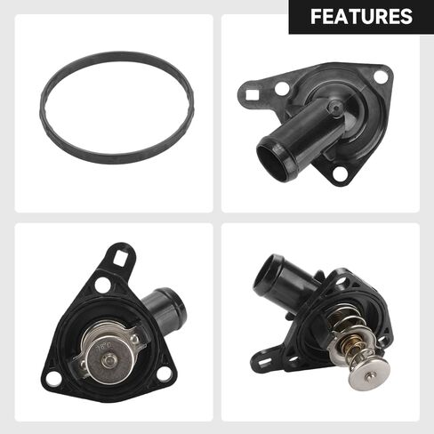 Engine Coolant Thermostat Housing Assembly - Compatible for Honda CR-V 2.4L L4 - Gas 2002-2004 [EX, LX], for Honda CR-V 2.4L L4 - Gas 2005-2006 [EX, LX, SE] - Replace Part 19301PNA003, 1430814 in Saudi Arabia