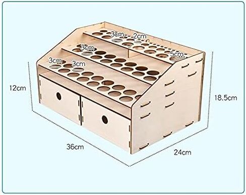 Organizador de madera para manualidades, estante de exhibición de botellas de pintura, soporte de pinceles, herramienta de modelo de almacenamiento - (Color: wood color) in Saudi Arabia
