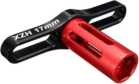 Venta Caliente XZH rueda tuercas hexagonales Llave de Manga 17mm herramientas de Metal RC coche 1/8 Negro y Rojo - (Color: Red) in Saudi Arabia
