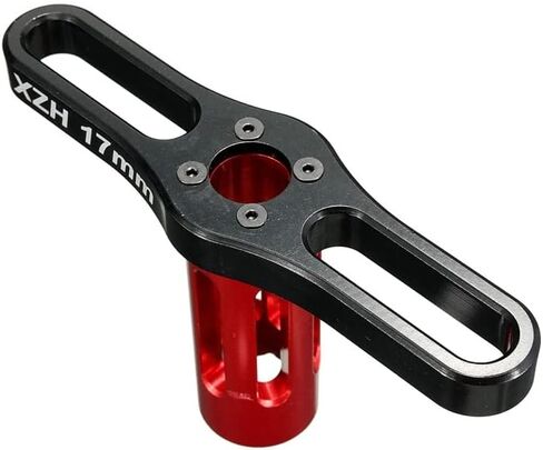 Venta Caliente XZH rueda tuercas hexagonales Llave de Manga 17mm herramientas de Metal RC coche 1/8 Negro y Rojo - (Color: Red) in Saudi Arabia