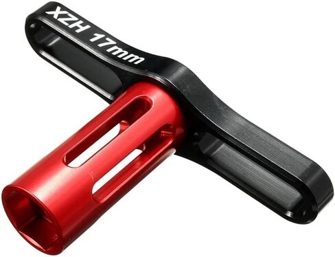 Venta Caliente XZH rueda tuercas hexagonales Llave de Manga 17mm herramientas de Metal RC coche 1/8 Negro y Rojo - (Color: Red) in Saudi Arabia