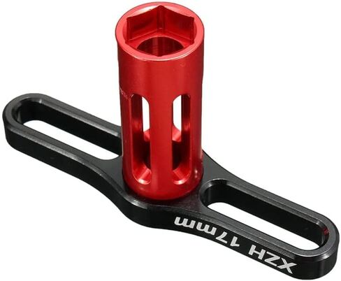 Venta Caliente XZH rueda tuercas hexagonales Llave de Manga 17mm herramientas de Metal RC coche 1/8 Negro y Rojo - (Color: Red) in Saudi Arabia